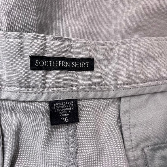 Southern Shirt Shorts Mens‎ Size 36 Gray Chino Khaki Flat Front Casual Preppy - Picture 5 of 10